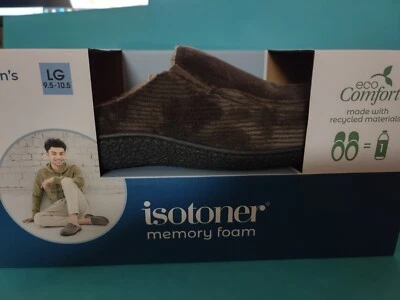 Zapatillas Isotoner para hombre de espuma viscoelástica eco cómodas grandes 9,5 - 10,5 chocolate oscuro Foto 1 de 4