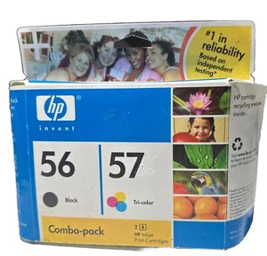 HP Invent 56 nero 57 combo tricolore nuovo set di 2 cartucce di stampa a getto d'inchiostro HP - Foto 1 di 2