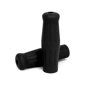 Vintage Coke Bottle Style Soft Rubber 1" Handlebar Grips Retro - Black - Picture 1 of 3