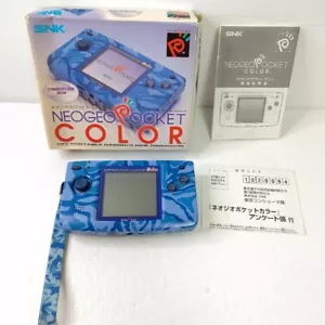SNK Neo Geo Pocket Color Console Camouflage Blue With Box Tested working JP - Picture 1 of 9