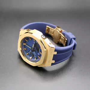 CasiOak "BLUE & GOLD" - Casio G-SHOCK GA2100 Mod - Herrenuhr 44mm Edelstahl - Bild 1 von 4