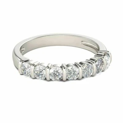Most Elegant Women's Band 2.00 ct Round VVS1/D Diamond Silver Ring Lab Created - Image 1 of 4