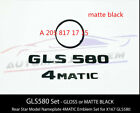 Gls580 4Matic Rear Star Emblem Matte Black Letter Badge Logo Set X167 2020+