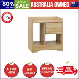 Sleek Wooden Bedside Table with Drawer and Storage Space - Picture 1 of 9