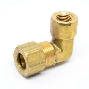 3/8 Tube OD Compression to 1/8 Female Npt 90 Elbow Fitting Adapter HVAC Air - Picture 1 of 6