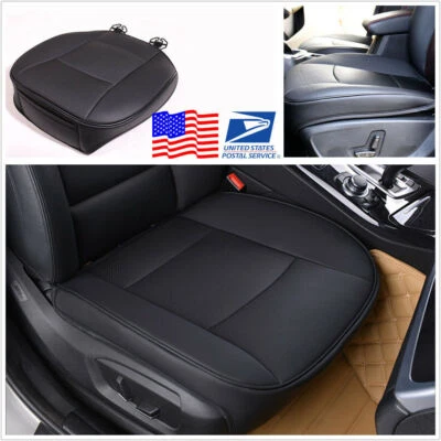 1pcs Black PU Leather 3D Full Surround Car Front Seat Cover Anti Scratch Cushion Foto 1 de 4