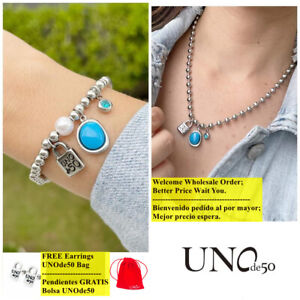 UNO de 50 Podlock Crystal Bracelet+Necklace+Free Earring Bag Women Jewelry Set