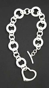 Hervorragendes nicht mehr erhältliches Tiffany & Co E. Peretti Sterling Kreis Glieder Herz Armband 8,5" L - Bild 1 von 7