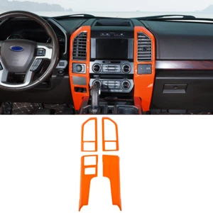 4pcs Center Console Dashboard Panel Cover Trim For Ford F150 2015-2020 Orange - Picture 1 of 9