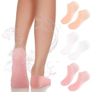 1 Pair Silicone Full Length Gel Moisturizing Socks Foot Care Protector Free Ship - Picture 1 of 15