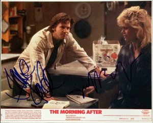 Jane Fonda & Jeff Bridges signed Morning After 11x14 Vintage Lobby Card IP - Picture 1 of 2