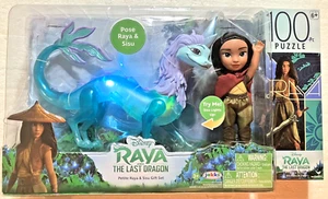 DISNEY ~ RAYA  AND THE  LAST DRAGON ~ PETITE RAYA & SISU GIFT SET + PUZZLE~ New - Picture 1 of 13