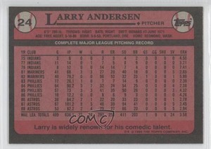 1989 Topps Blank Front Larry Andersen #24
