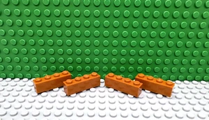 Lego 4 Dark Orange 1x4 Brick Block NEW - Picture 1 of 1
