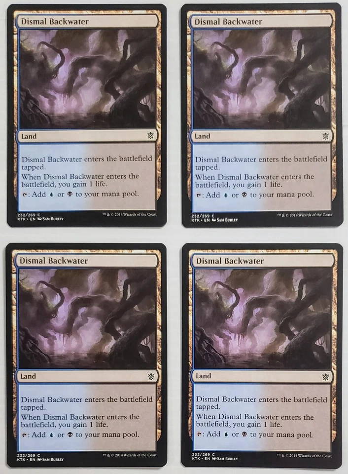 4x Dismal Backwater Khans of Tarkir Mtg Magic  Gathering Card Dual Land 232 LP - Image 1 of 1