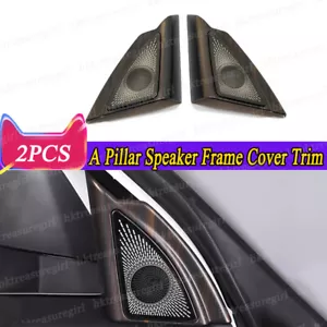 2pc Peach Wood A Pillar Speaker Frame Cover Trim For Toyota Highlander 2020-2024 - Picture 1 of 7