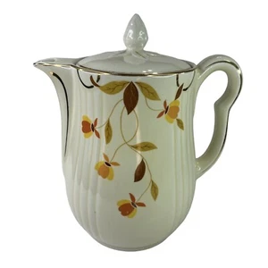 Teapot Retro Halls Superior Quality Kitchenware Vintage Autumn Leaf Coffee Tea - Picture 1 of 16