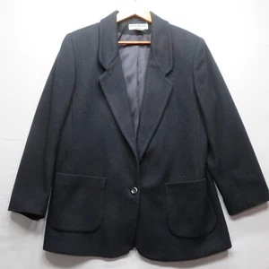 JENNIFER MOORE WOMEN'S BLACK WOOL BLEND/CASHMERE NYLON BLAZER JACKET WOMEN'S PL - Picture 1 of 9