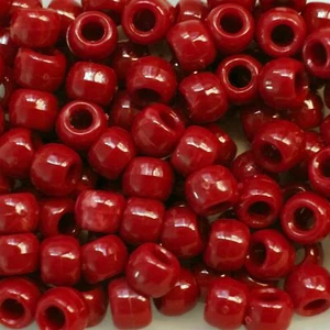 Pony Beads Red Opaque Large Hole Beads Made in USA - Picture 1 of 2