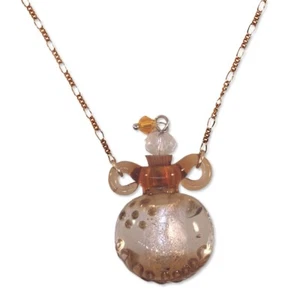 Collar Botella con Ámbar con Tapa de Corcho Abre Oro Amarillo 14k Relleno - Imagen 1 de 1