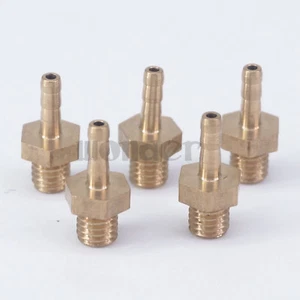 5pcs Hose Barb I/D 2.5mm x M5 Male Brass Coupler Splicer Pipe Fitting Connectors - Picture 1 of 4