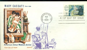 FDC 1966 - Scott # 1322 - Mary Cassatt - caché de correo en el extranjero UA - Imagen 1 de 1