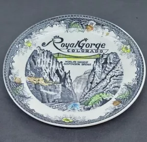 Puente colgante Royal Gorge Colorado producto de calidad A Japón placa vintage - Imagen 1 de 7