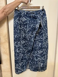 Falda Carole Little Sport Midi Azul Con Estampado 100% Algodón Talla M - Imagen 1 de 8
