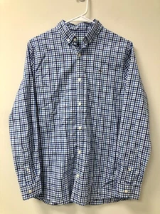 Vineyard Vines Whale Shirt Cotton Blue Check Boys Size XL 18 Button Down - Picture 1 of 9