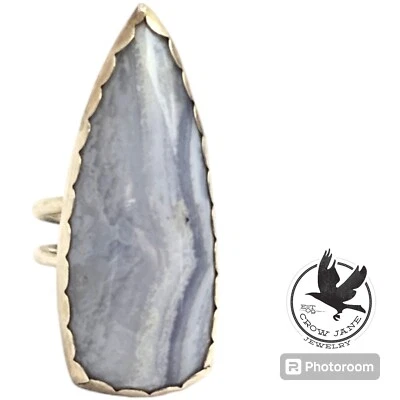Crow Jane юго-западный винтажный чистого синий кружевной агат. Ringsz7.75 - Изображение 1 из 4