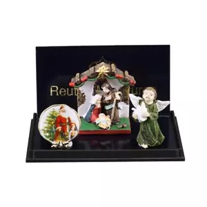 Dolls House Christmas Nativity & Plate Ornaments Reutter Porcelain Accessory Set - Picture 1 of 9