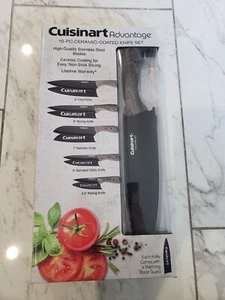 Cuisinart Advantage 10-Piece Black Stainless Steel Knife Set with Blade Guards - Picture 1 of 5