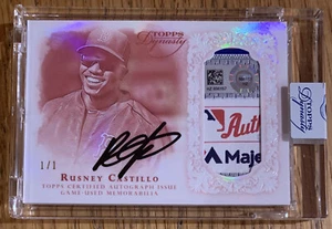 Rusney CASTILLOš„2015 Topps Dynasty Laundry Patch AUTO #AP-RCS4 1/1 Red Sox LEGGI - Foto 1 di 3
