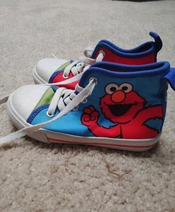 Sesame Street High Top Shoes Toddler Size 9 Elmo - Picture 1 of 8