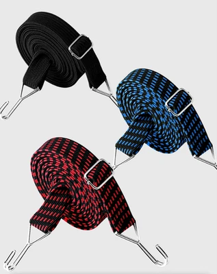 1m/2/3/4/5m Breites Gummiseil Länge elastisch Gepäckgurte Seil mit Haken Clips - Bild 1 von 4