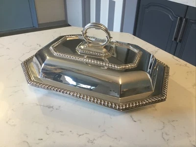 PLATO DE ENTRADA VICTORIANO CHAPADO EN PLATA ANTIGUO DE CALIDAD, JAMES JAY OXFORD S. LONDRES. Foto 1 de 4