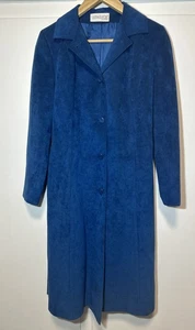 Vintage Ultrasuede Count Romi Ltd Kobalt Pfauenblau Trenchcoat Gr. 4 Petite - Bild 1 von 22