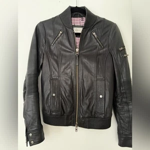 Chaqueta de moto de cuero de piel de cordero Mackage S - Imagen 1 de 14