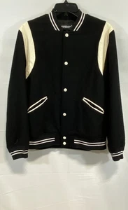 Undercover Men's AW18 Bootleg Truth Wool Leather Sleeve Varsity Jacket Black - Picture 1 of 5