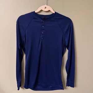 Top térmico azul marino Patagonia Capilene Henley para mujer talla M vintage capa base - Imagen 1 de 7