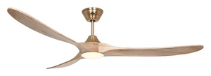 Dc Ceiling Fan Soft with Remote Control Genuine LED Ø 180cm Brass Wood - Picture 1 of 5