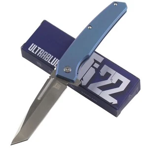 Ontario Ti22 Ultrablue Framelock Folding Pocket Knife ON9800 Blue Titanium - Picture 1 of 2