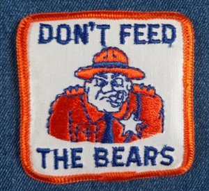 NOS 70s Vintage Original Don't Feed The Bears 3" Patch Smokey Trucker CB Retro - Picture 1 of 3