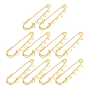 10 Pcs Gold 5-Loch-Sicherheitsnadel Dekorationen Mit Nadeln Baby - Bild 1 von 21