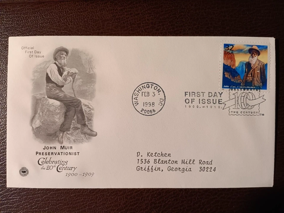 FDI 1998 "JOHN MUIR PRESERVATIONIST" CELEBRATING THE 20TH CENTURY 1900-1909 - Image 1 of 1