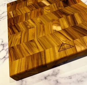 Luxury Thick Acacia Wood End Grain Chopping Board Premium Kitchenware Decor UK - Picture 1 of 5