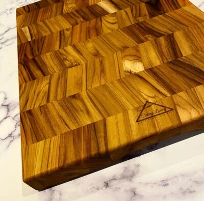 Luxury Thick Acacia Wood End Grain Chopping Board Premium Kitchenware Decor UK - Image 1 of 4
