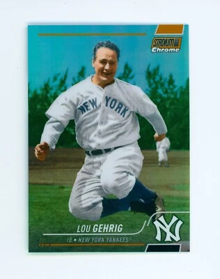2022 Lou Gehrig Topps Stadium Club Chrome Gold Refractor New York Yankees 15/50 - Image 1 of 3