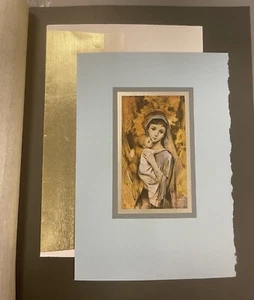 VINTAGE HENRI LAFAYETTE SALESMAN SAMPLE MODERN MOTHER AND CHILD CHRISTMAS CARD - Picture 1 of 3