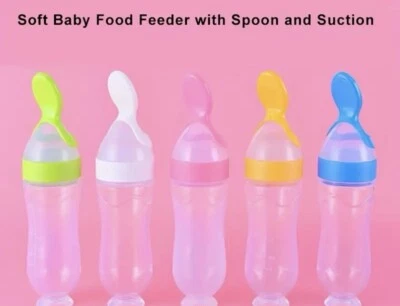 Biberón de silicona con cuchara y ventosa, paquete de 3 BLANCO SOLAMENTE Foto 1 de 4